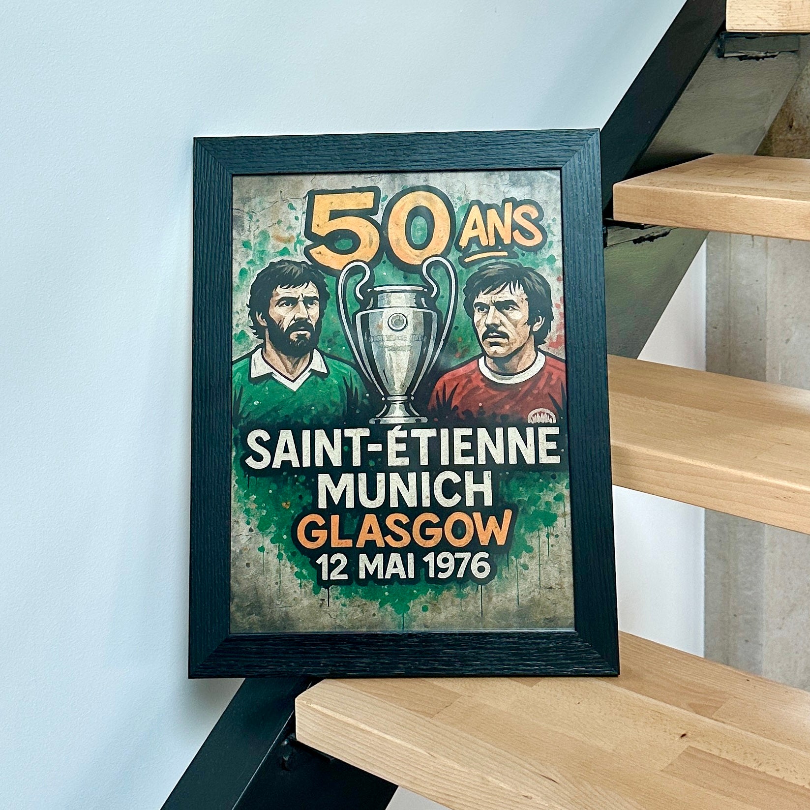 Affiche A3 encadrée - “Glasgow 1976 – 50 ans” – Édition Coupe d'Europe