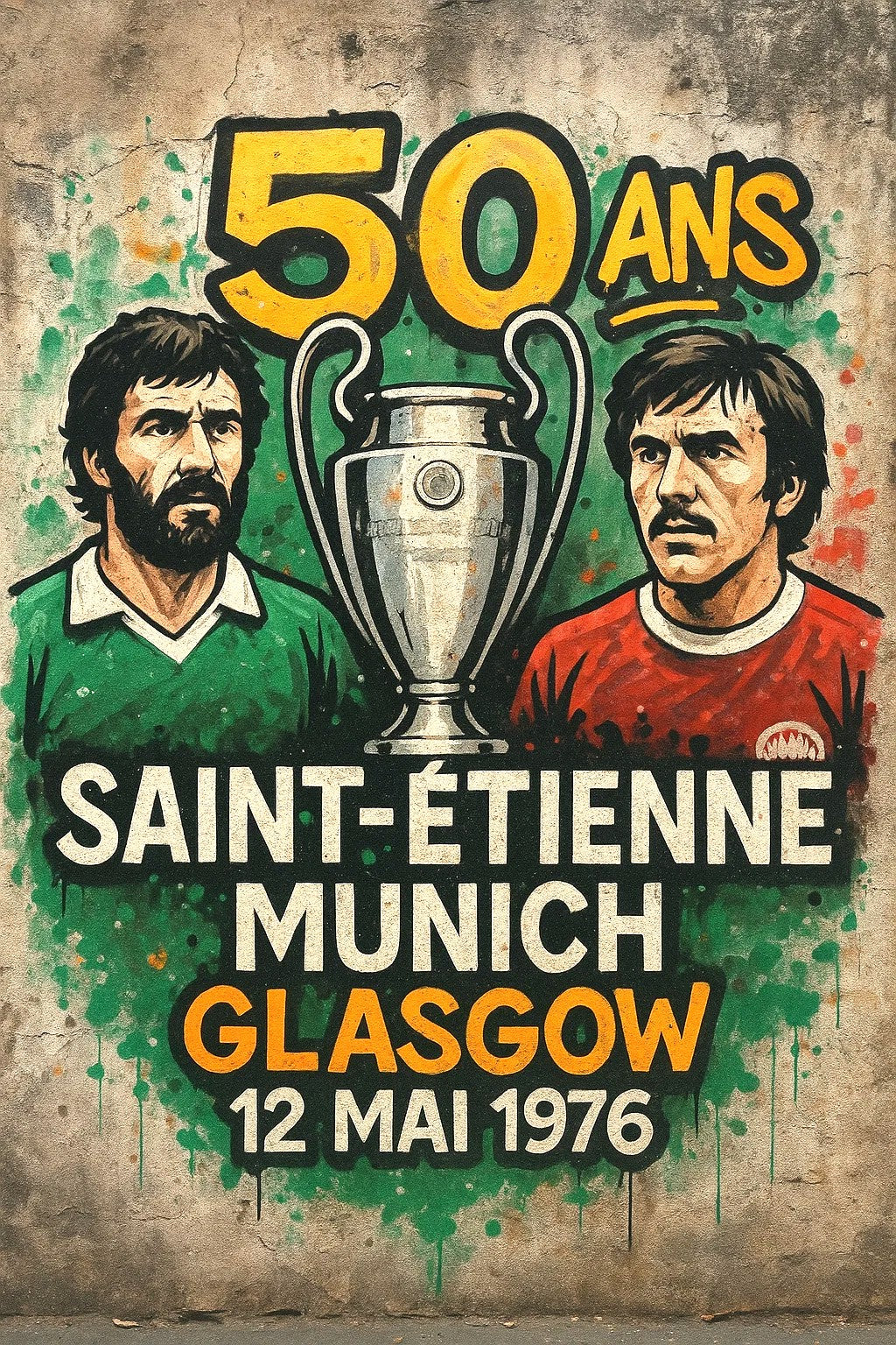 Affiche A3 - “Glasgow 1976 – 50 ans” – Édition Coupe des clubs champions