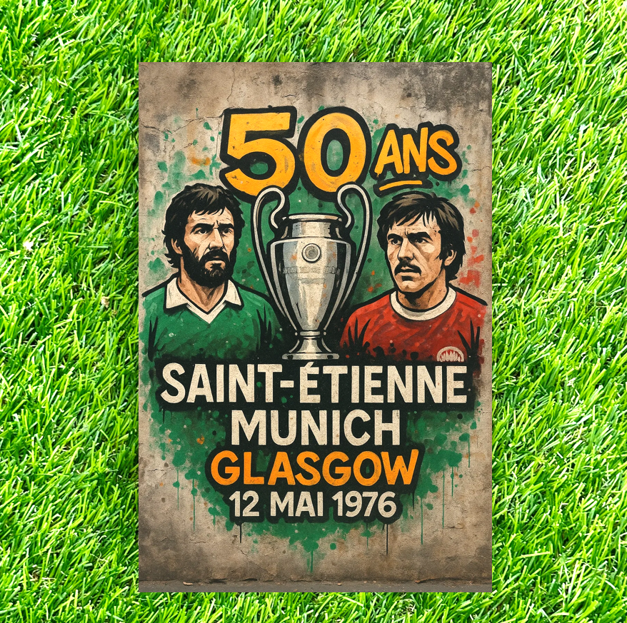 Carte postale - “Glasgow 1976 – 50 ans” – Édition Coupe d'Europe