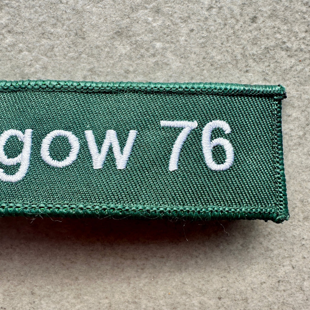 Porte‑clés Glasgow 76 — textile vert, édition rétro - Glasgow 76