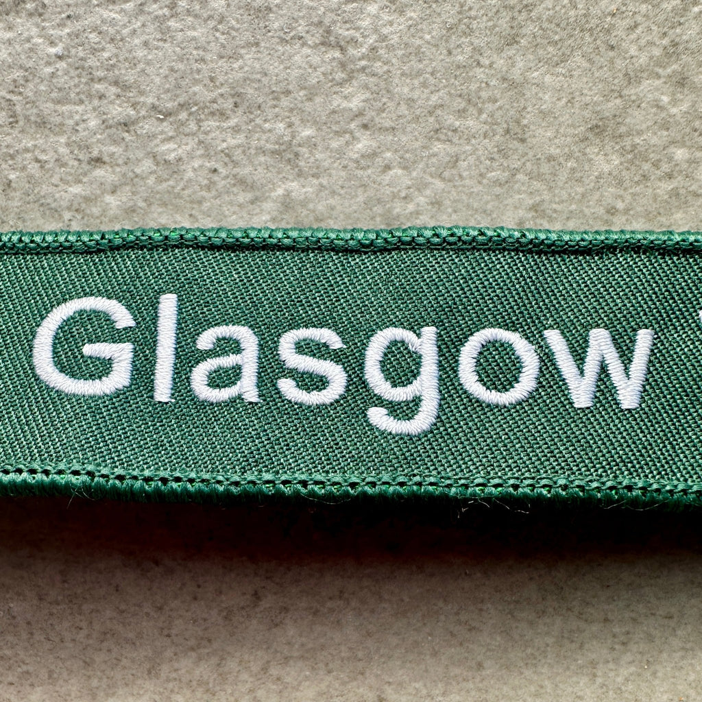Porte‑clés Glasgow 76 — textile vert, édition rétro - Glasgow 76