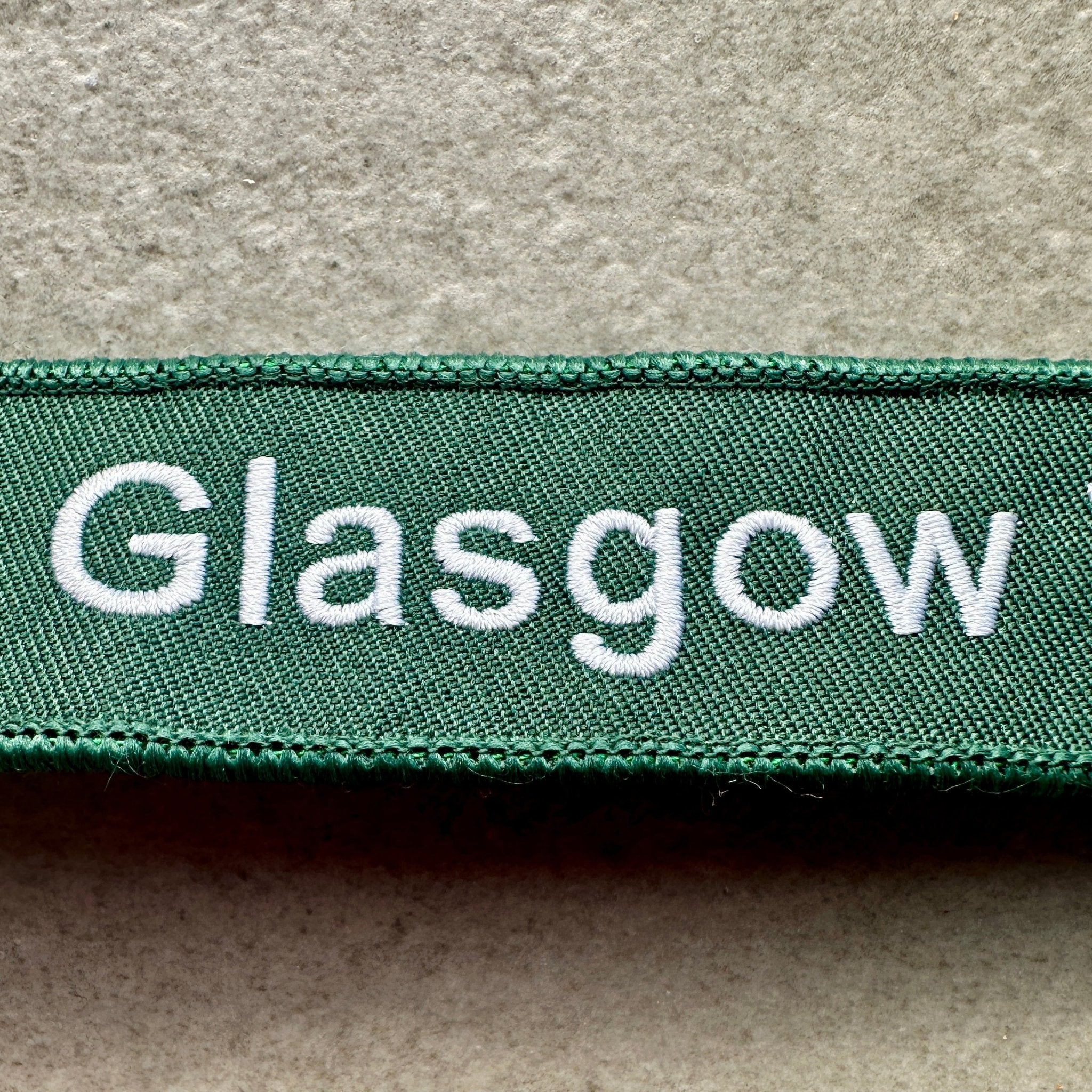 Porte‑clés Glasgow 76 — textile vert, édition rétro - Glasgow 76