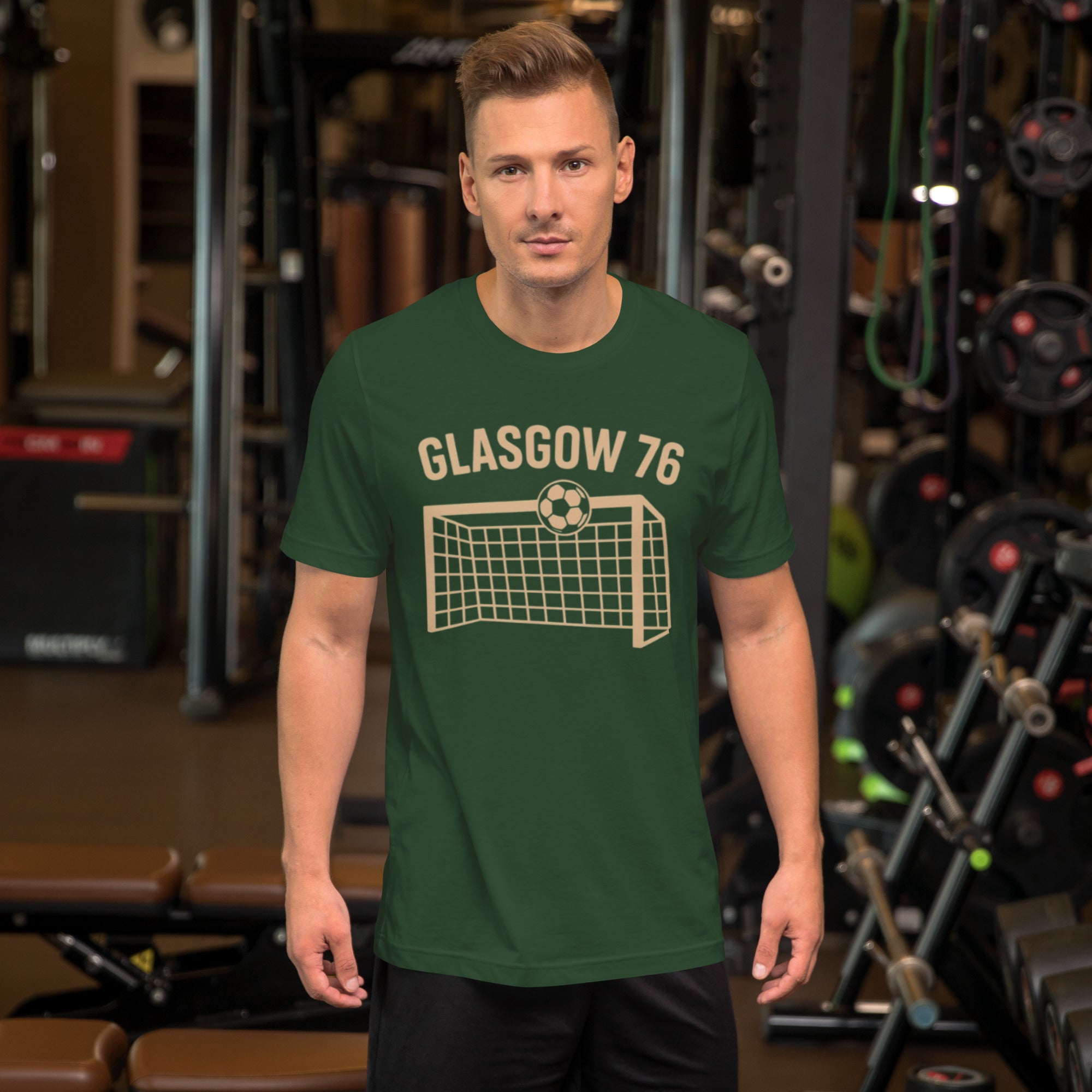 T-shirt Glasgow 76 – design poteaux carrés – hommage AS Saint-Étienne 1976 - finale coupe d'europe